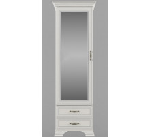 Шкаф-пенал для одежды с зеркалом Тиффани 1Z2S крем вудлайн