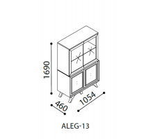 Двустворчатый шкаф витрина для посуды Алегро ALEG-13
