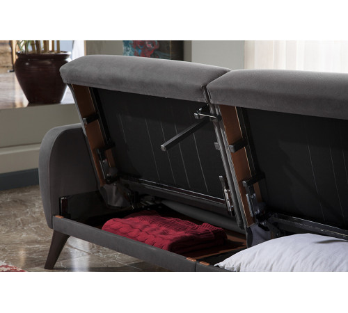 Трехместный Диван-кровать Flexy Флекси (темно-серый)