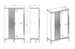 Двухдверная витрина для посуды Лоретто (Loretto) LORET-13