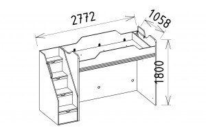 Детская кровать чердак Менти (Menty) MENTY-37