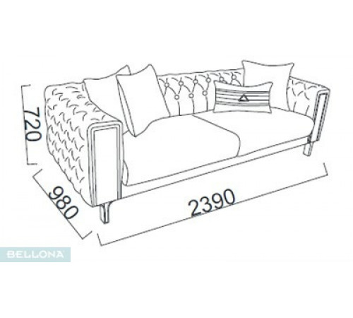 Трехместный диван Монтего MONT-02