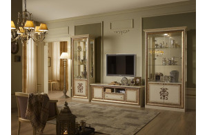 Шкаф-витрина двухдверный Анита (бежевый глянец)