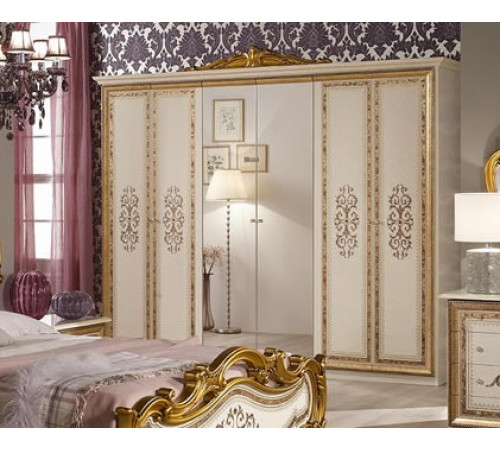 Шестистворчатый шкаф для одежды Анита (беж)