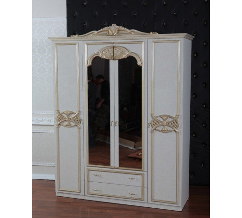 Четырехстворчатый шкаф Ольга (беж)