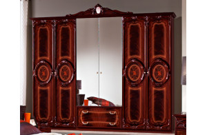 Шестистворчатый шкаф для одежды Роза (могано)