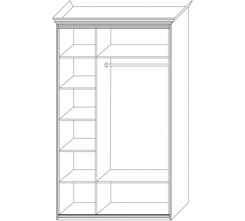 Шкаф 3-х дверный с глухой и зеркальной дверью Неаполь Ясень анкор светлый (патина "серебро")