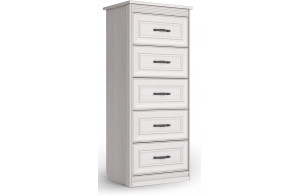 Комод Высокий Неаполь Ясень анкор светлый (патина "серебро")