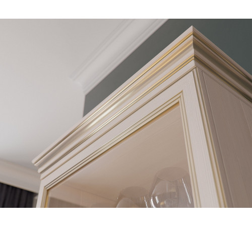 Шкаф-витрина угловой Сиена (Бодега Белый)