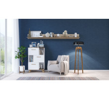 Гостиная Вега Скандинавия (глянец, белый + дуб каньон)