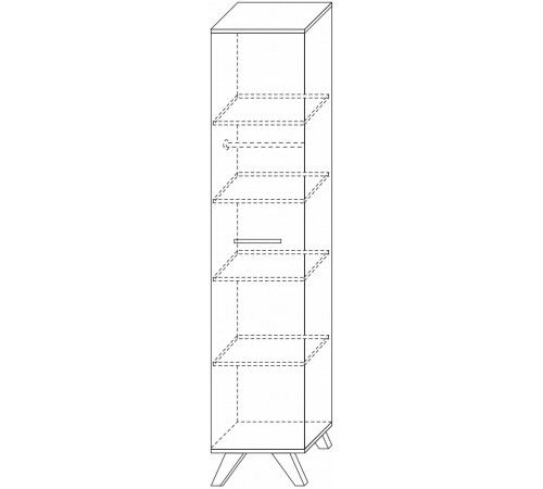 Шкаф комбинированный 400 Вега Скандинавия (глянец, белый + дуб каньон)