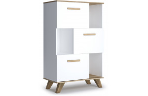 Гостиная Вега Скандинавия (глянец, белый + дуб каньон)