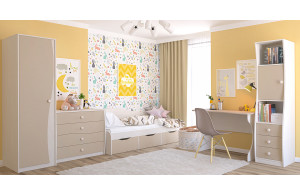 Детский комбинированный шкаф пенал с ящиками Комби МН-211-20 капучино