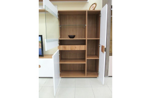 Двухстворчатый шкаф витрина Леонардо МН-026-03 белый