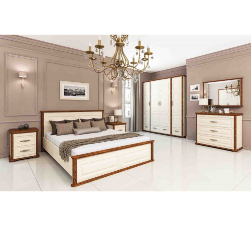 Бельевой комод для спальни Марсель МН-126-06 (крем, кантри)