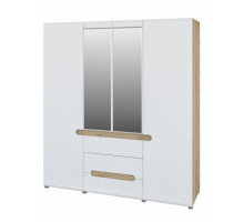 Четырехстворчатый шкаф для одежды и белья с зеркалом в спальню Леонардо МН-026-09
