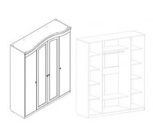 Четырехдверный шкаф для одежды Николь