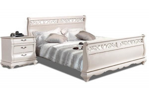 Двуспальная кровать Оскар ММ-216-02/16 (белая эмаль+пт)