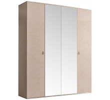 Четырехстворчатый шкаф для одежды с зеркалом Rimini РМШ1/4 (латте)