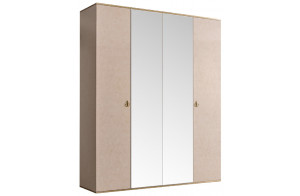 Четырехстворчатый шкаф для одежды с зеркалом Rimini РМШ1/4 (латте)