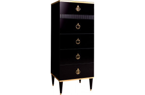 Комод узкий для белья с планкой Rimini Solo РМКМ-2 (s) (черный)