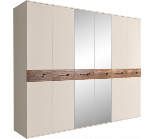 Шестистворчатый шкаф для одежды с зеркалами Богемия Вуд (Bogemia Wood) БМШ1/6 (Wo)