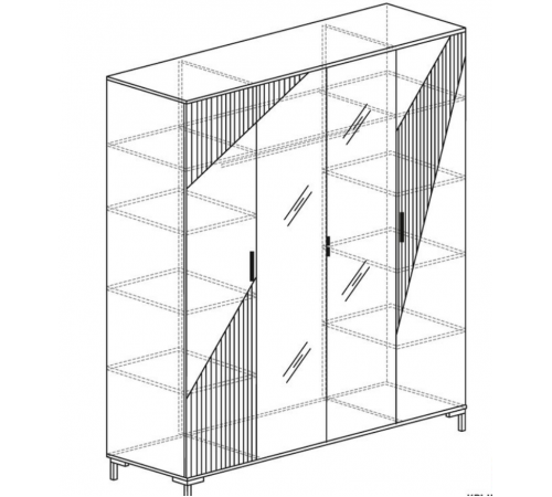 Четырехдверный шкаф для одежды Родос 130