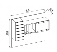 Надставка для письменного стола Мавенна (Mavenna) MAVN-14NP