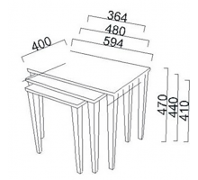 Стол журнальный (комплект из 3 шт) Мавенна (Mavenna) MAVN-52