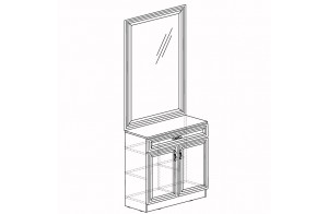Тумба с зеркалом для прихожей Лира 59 светлая