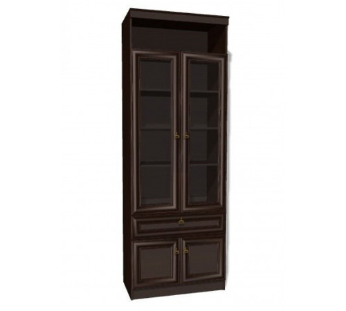 Шкаф витрина комбинированный для гостиной Инна 611 темный